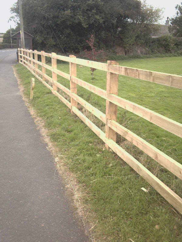Oak posts - mortised to take rails.