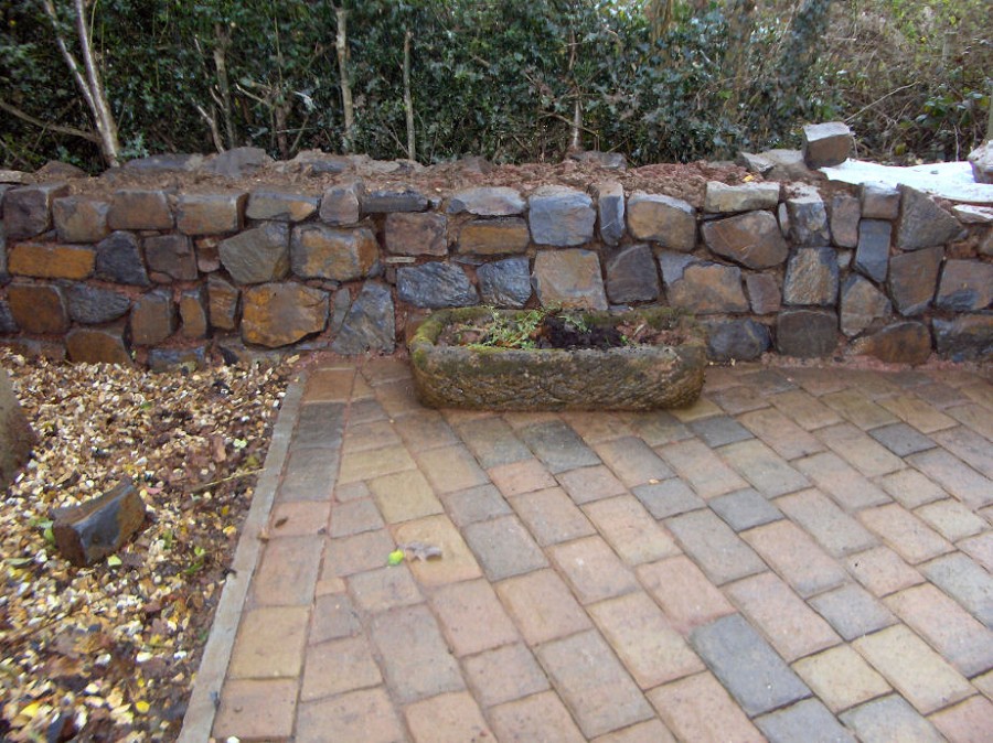 Dry stone walling.
