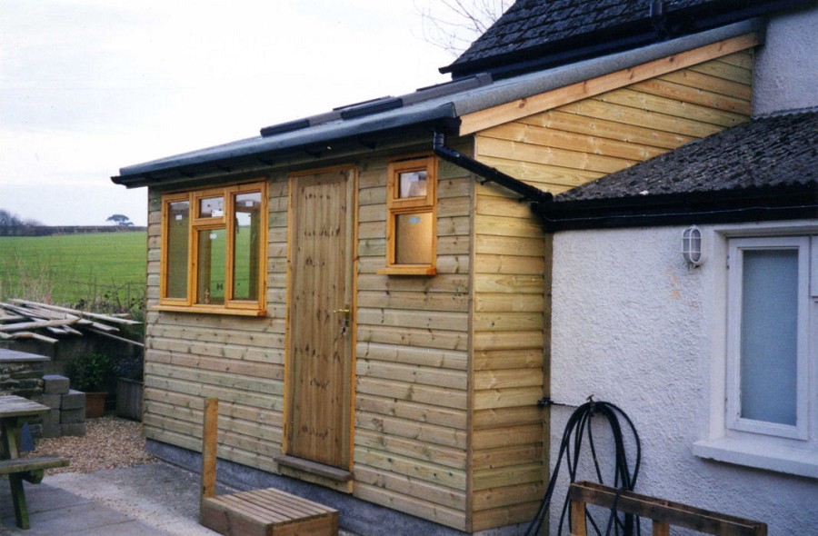 Shiplap art studio with Velux roof windows.